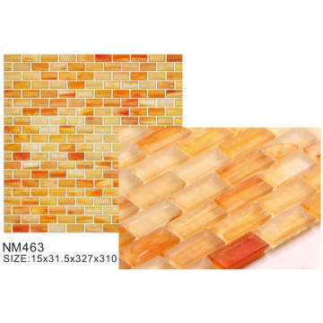 Azulejos de mosaico esmerilado de vidrio elegante naranja vibrante