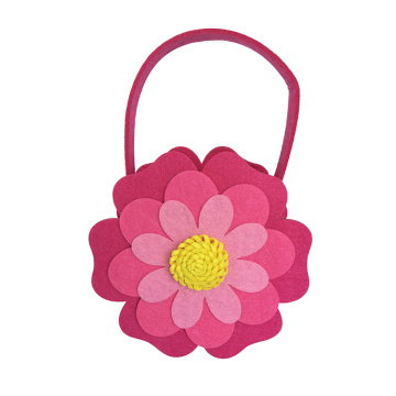 Easter felt flower shape small candy bag