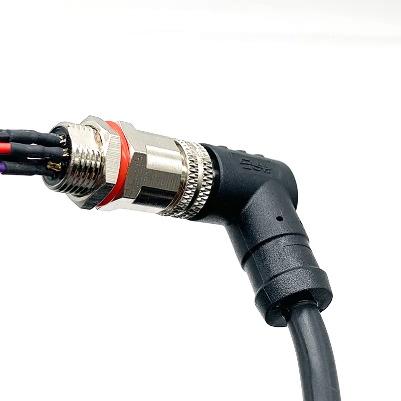 M12 Waterproof Connector Panel Mounting Aviation Electronic Cable