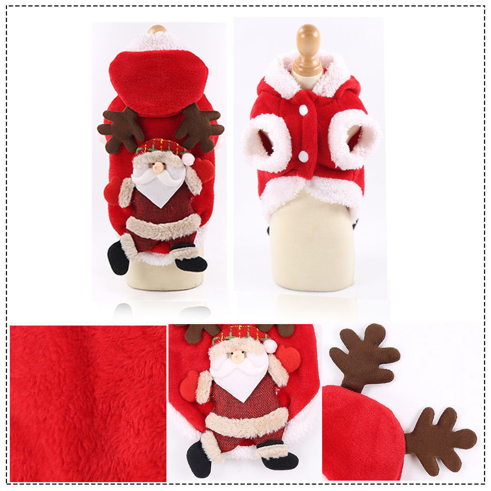 Hot Selling Christmas Pet Supplies Clothes Cat Cotton Clothing Funny Winter Snowman Elk Dog Clothes