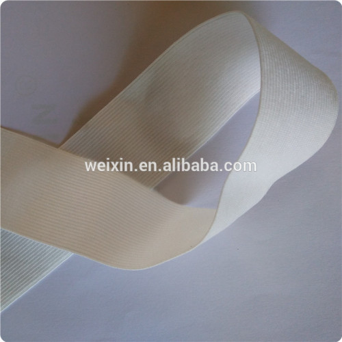 35mm wide shinny plain white nylon elastic webbing