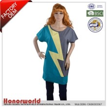 women 100% cotton elastane loose oversize t shirt / women long t shirt dress / fat women t shirt