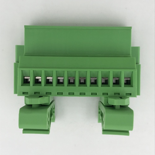 Din rail mounted terminal block with fixed screws