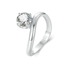 1 Carat Moissanite Light Luxury Classic Ring S925 Sterling Silver Plated Platinum Jewelry