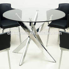 modern design round glass tea table/glass table bases