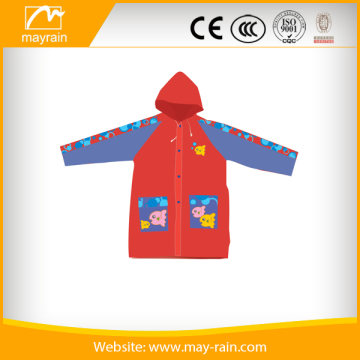 Red/Blue PVC Rain coat rubber raincoat