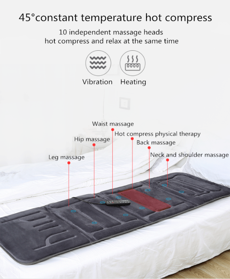 Electric heating massage mattress multi-function vibrating massage mattress physiotherapy bed massage cushion