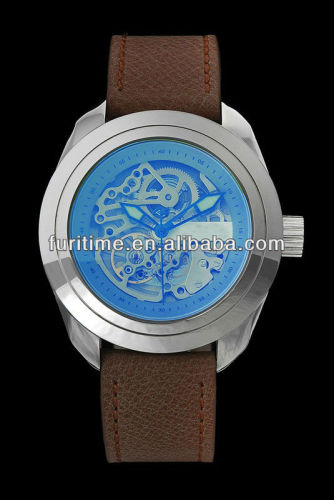 real leather watch genuine leather strap stainless steel watches 2013