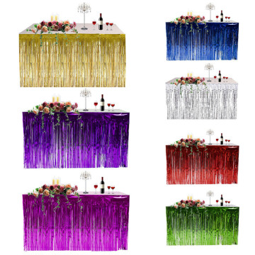 Colorful Hawaiian Tropical Party Table Decor Grass Skirt Curtain Summer Beach Party Decor Table Skirt Grass Holiday Supplies