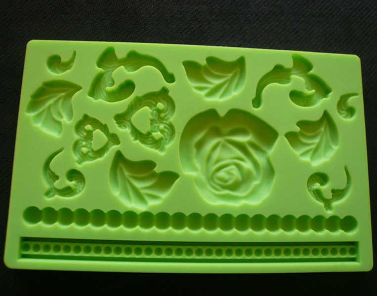 Rectangle Flower Lace Cake Decorating Silicon Mold