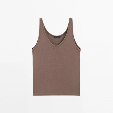 Women's American retro basic vest round neck slim fit and slimming camisole