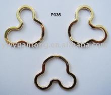 gold color mouse shape key ring