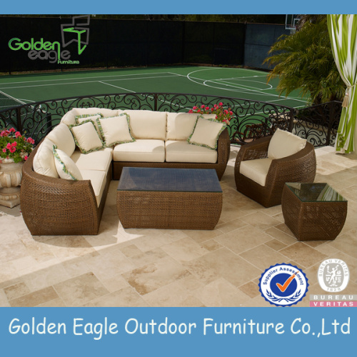 Popular stylish SGS PE garden wicker sofa