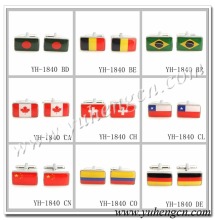 YH-1840 Novelty International Flag Cufflinks,USA,UK,France,India,Italy ,Canada,Sweden,,Germany 50 Countries Available