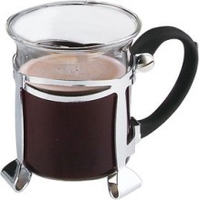 glass coffee cup with stainless steel handle, drinking glass coffee cup,coffee cup with high quality