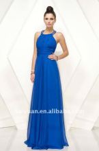 Zipper Back 2011 Fashion Blue Halter Evening Dresses