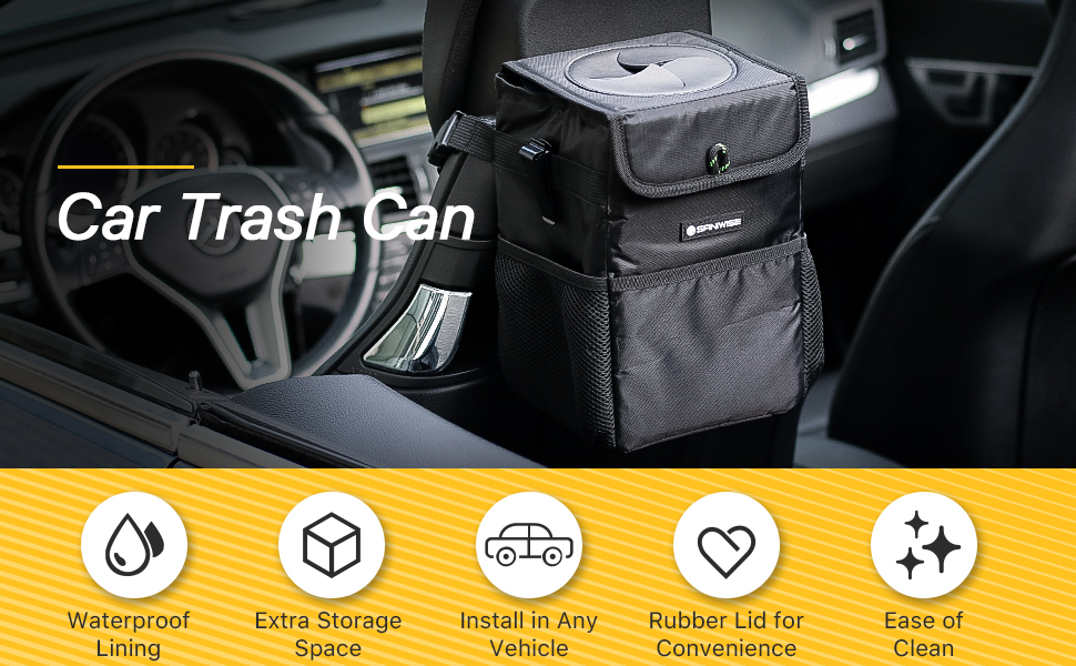 Car organizer bag with lid car garbage bin waterproof lining manufactures
