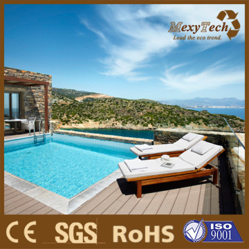 outdoor swimming pool synthetic wood decking