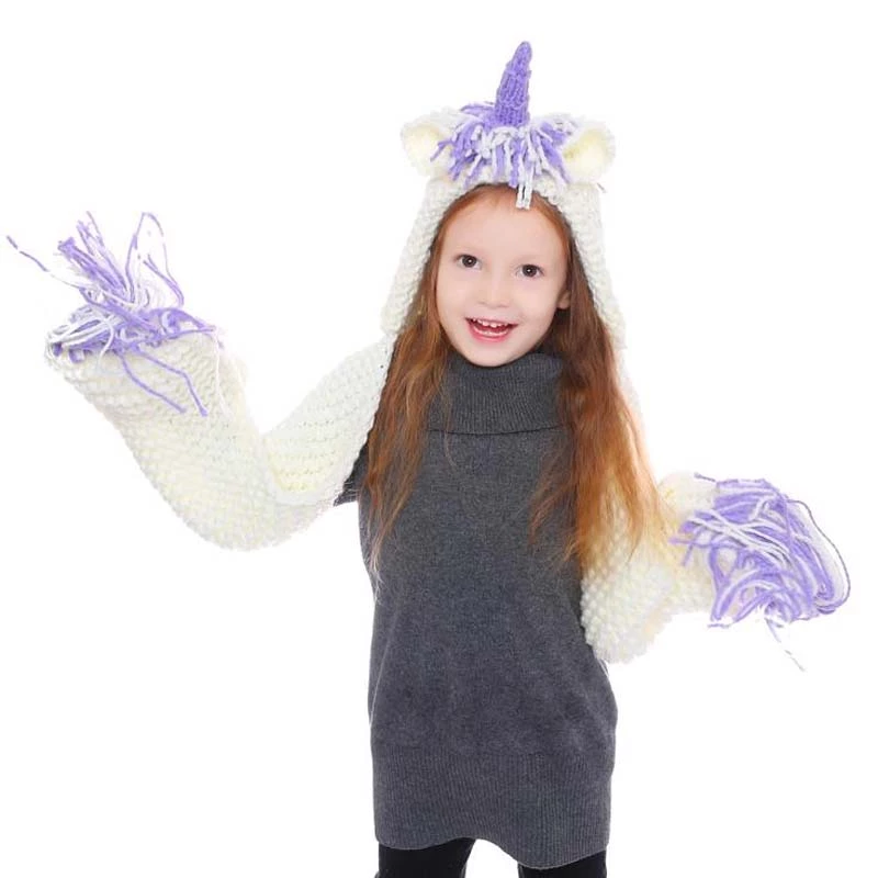 Child unicorn hat cape hat cartoon hat (3)