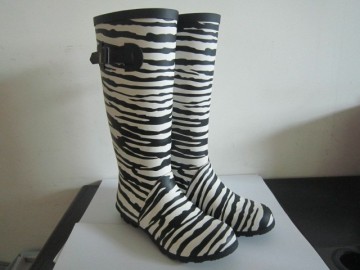 half 40cm long zebra rain boots,rain boots custom,fashion rain boots