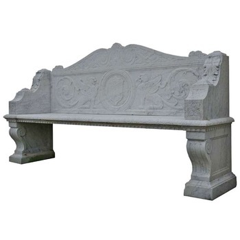 landscaping stone bench with back