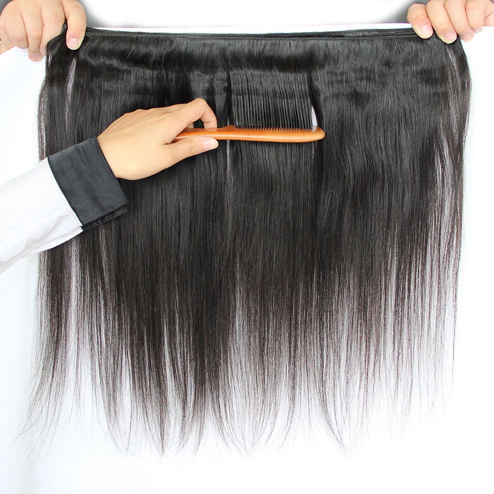 360 Closure Remy Hair Human Cuticle Aligned Bundles Brazilian Mink 100 Profession Black Light Body Dark