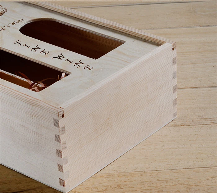 1 Single Bottle Hinged Wooden Wine Box