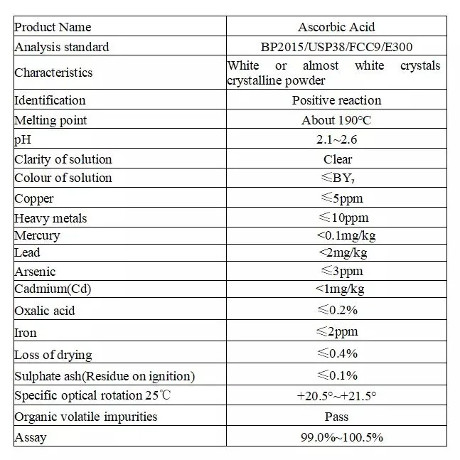 Food Grade Vitamin C Vegan Food Additives Ascorbic Acid Powder CAS 50-81-7