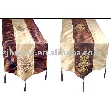 Embroidery Satin Table Runner with Tassel