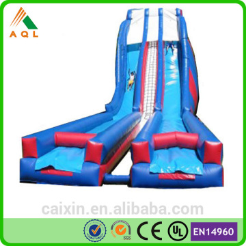 long PVC Wet& Dry inflatable double land water slides cheap price inflatables