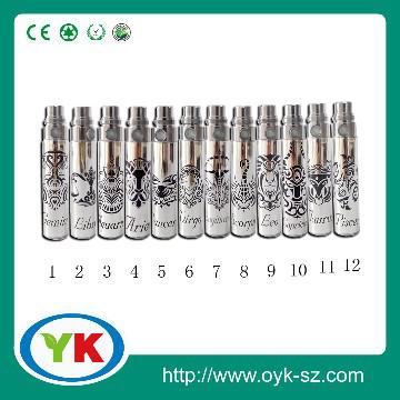 Ego battery with Zodiac etching design for vaporizer