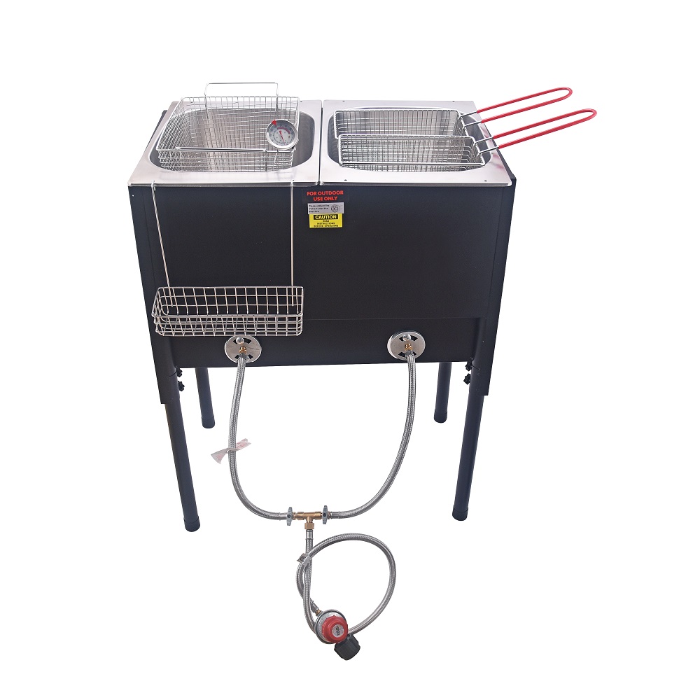 Double Gas Burner Deep Fryer (3)