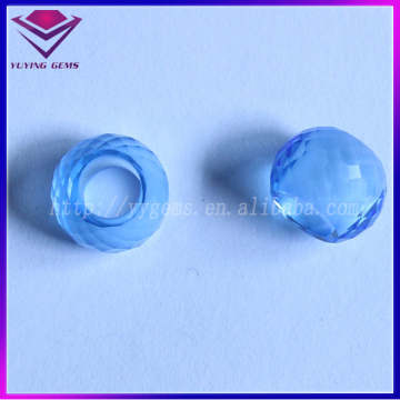 Big Hole Synthetic Crystal Sapphire Glass Faceted Pave Beads for Fashion Jewelry