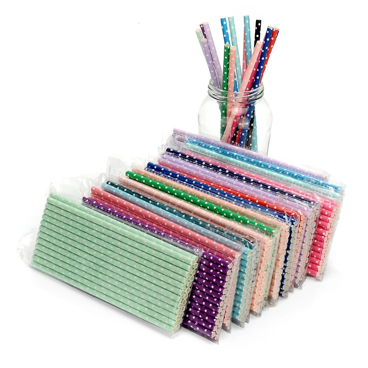 Wholesale Eco Biodegradable Disposable Bamboo Paper Drinking Straws