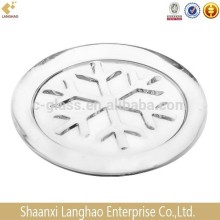 Snowflake Pattern Glass Cheap Candle Plate Holder