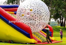 PVC zorb ball ramp TPU,inflatable zorb ball slide