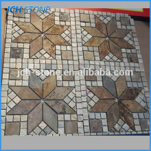 Diamond pattern fashion colored marble stone mosaic tile