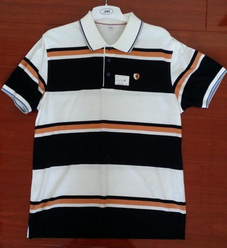 Cotton Yarn Dyed Engineering Stripe Polo Shirts