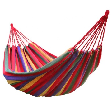 Outdoor Garden Stripe Hammock: Cheap Colorful Cotton Canvas Swing Bed