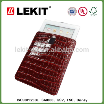 Protecting Leather bag for ipad with megnetic velcro