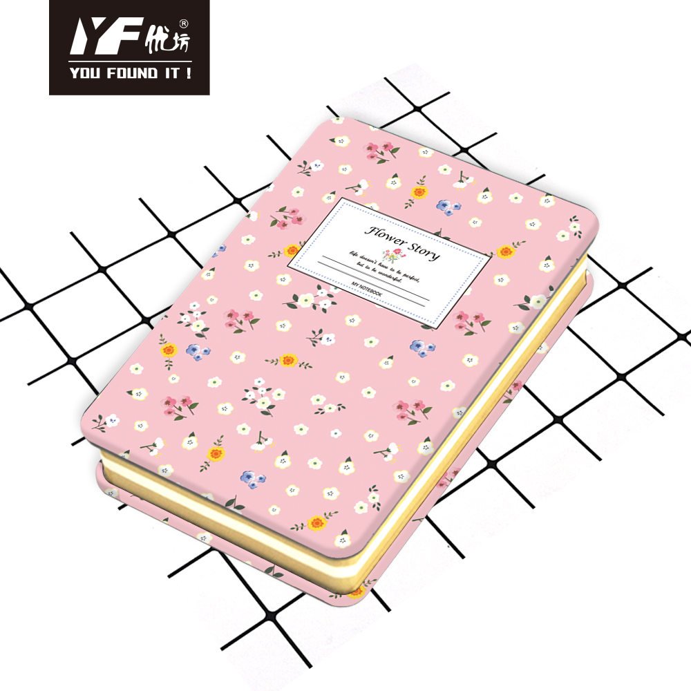 Flower story style cute metal cover notebook