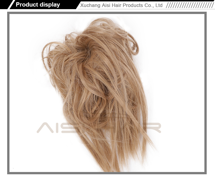 Aisi Hair Synthetic Donut Blonde Chignon Curly Bun Pad Chignon Elastic Band Ribbon Ponytail Rope Rubber Hair Extension For Women