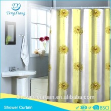 Polyester Fabric Chrysanthemum Printed Shower Curtain