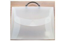 Pp File Folder 30mm Elastic Closure , A4 Clear Document Briefcase Box File