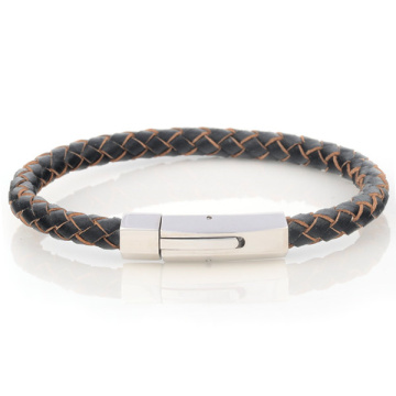 Bracelet Leather Cord Flat Braided Bracelet