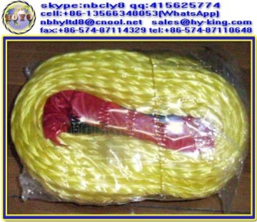 Green polypropylene car tow rope , hook tow rope , pp towing rope