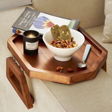 Octagonal Sofa Armrest Tray Table Clamp