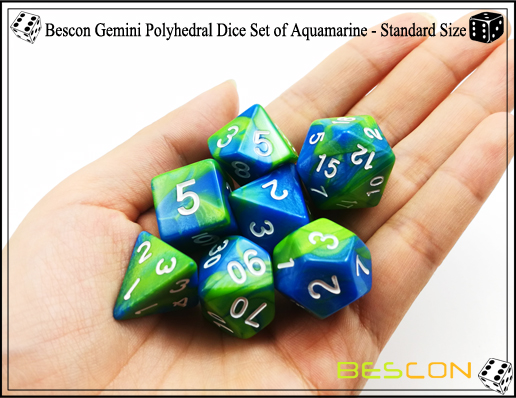 Bescon Gemini Dice Ensemble Aquamarine-2 Bescon Gemini Dice Set of Aquamarine-2
