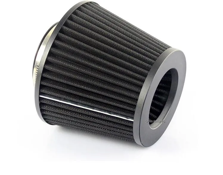 3′ ′ Black Car Air Filter with Black Top and Bottom for Air Intake Pipe