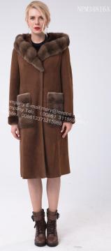 Spain  Merino Shearling Hooded Luxury Coat
